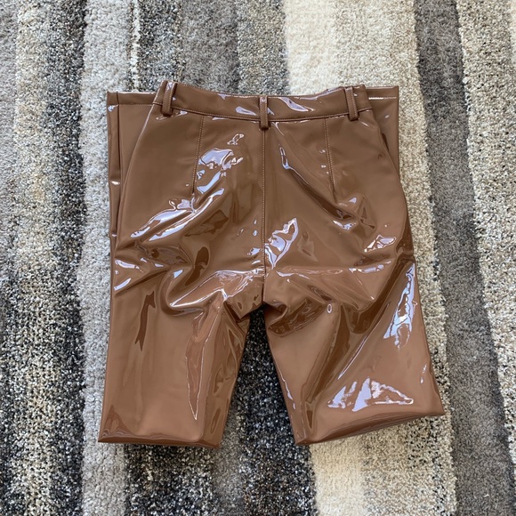 ❤️'HARRIDAN' COFFEE PATENT STRETCH VINYL TROUSERS - Picture 9 of 9